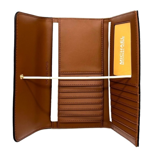 Michael Kors Large Trifold Wallet Brown - Picture 6 of 7